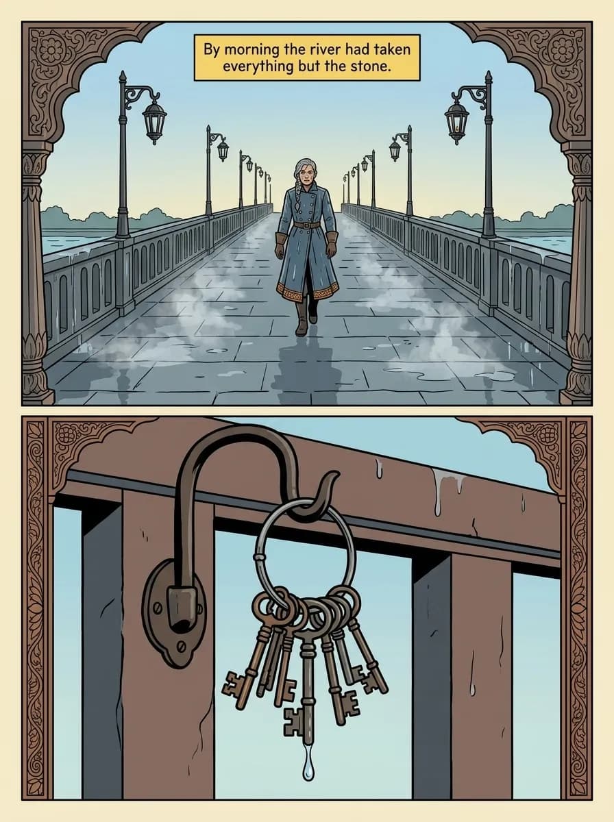 Chitrakatha comic page — After the storm (2-panel quiet)