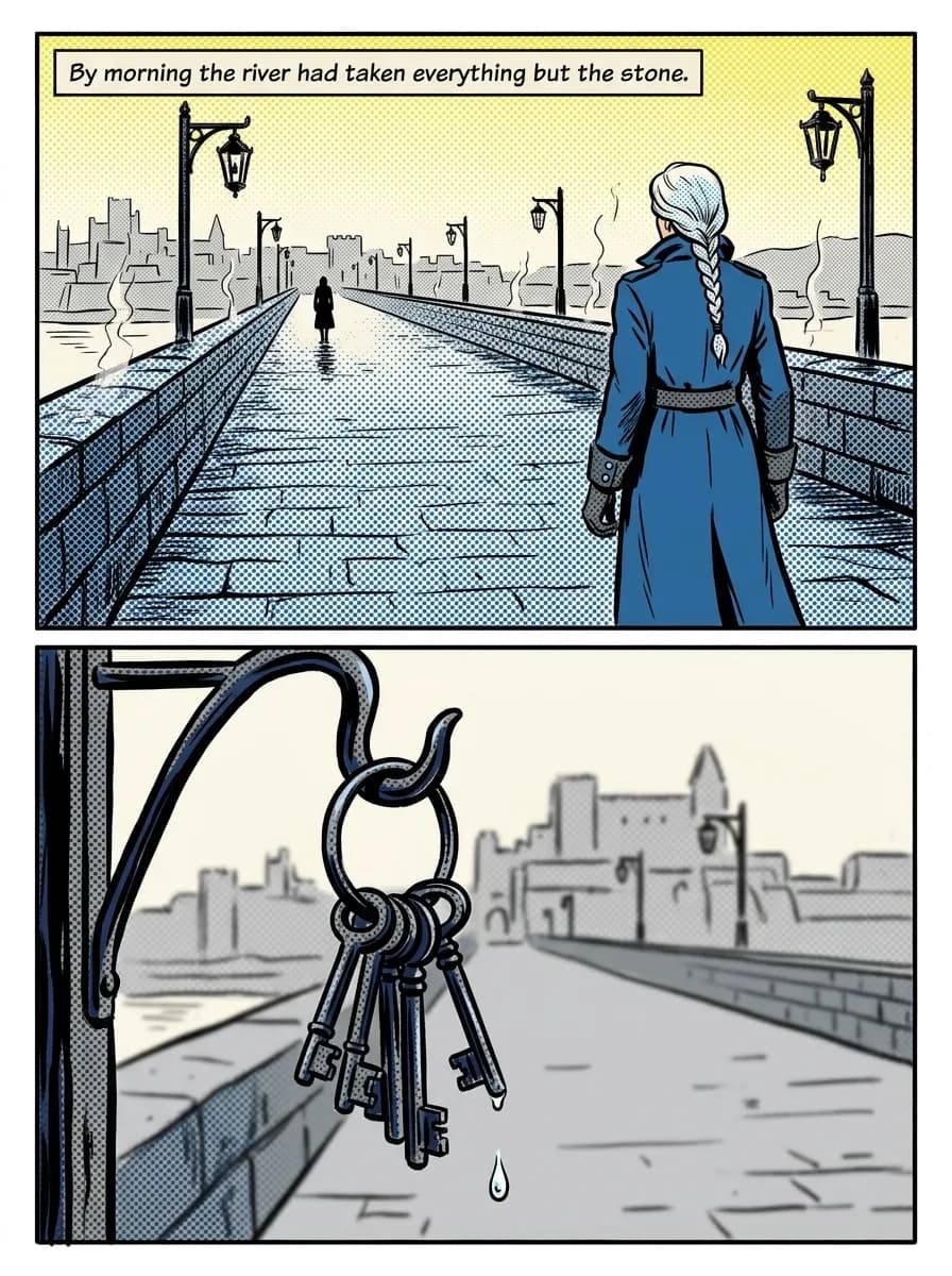 Pop Art comic page — After the storm (2-panel quiet)