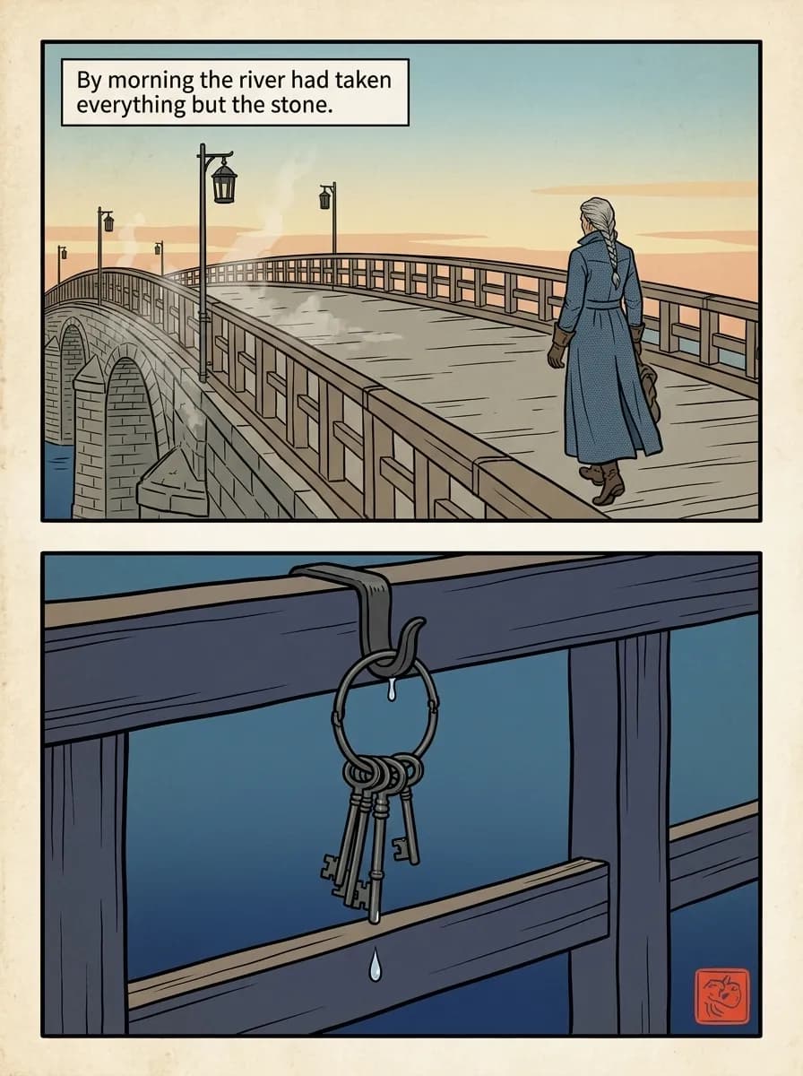Wuxia Brocade comic page — After the storm (2-panel quiet)