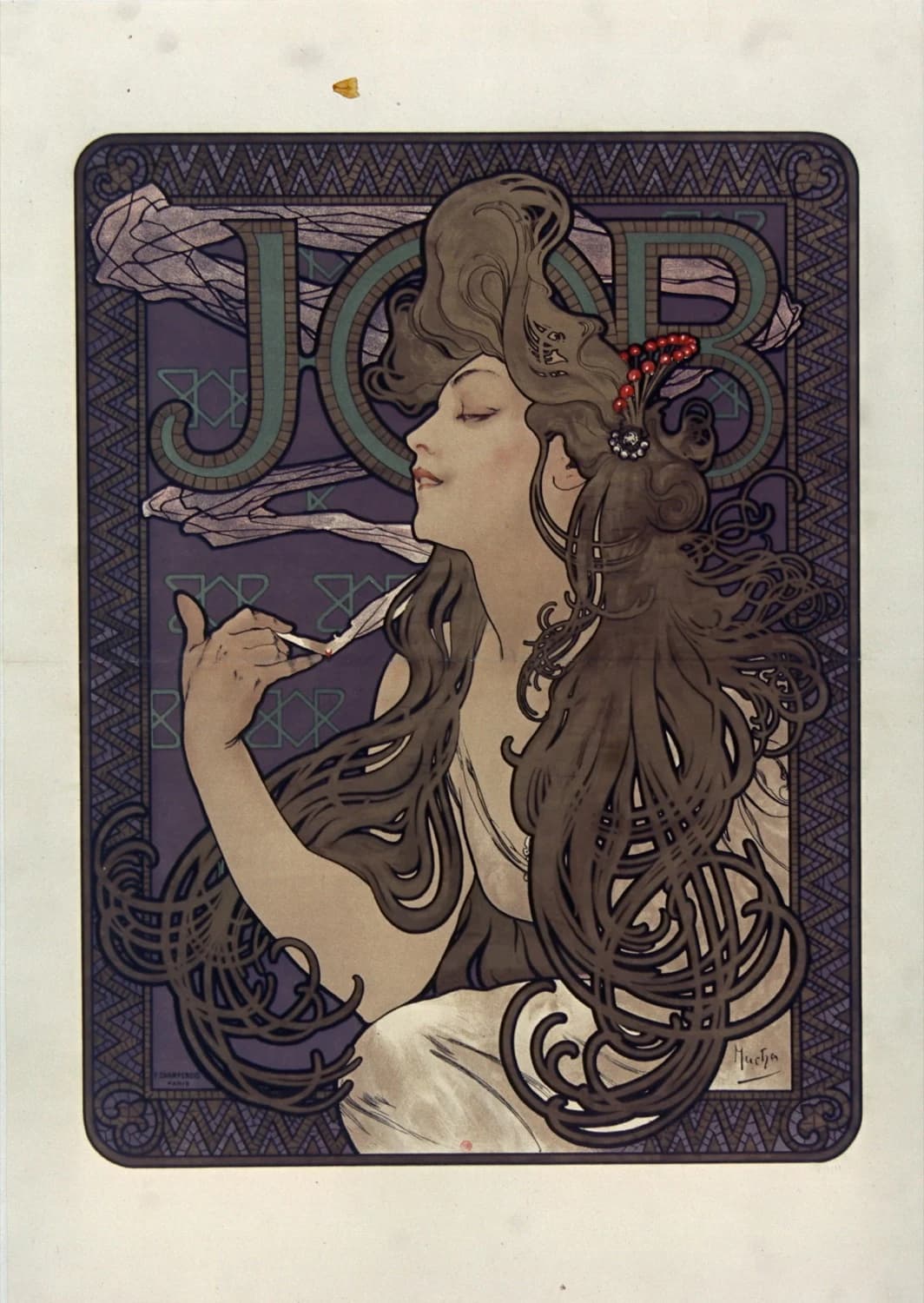 The Art Nouveau poster: flat colour and the whiplash line — example work
